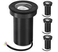 YindaLux 4x Foco led Giratorio para empotrar en el suelo para GU10, IP67 Focos empotrable para suelo redondo, Foco exterior transitable para Camino Patio, Ø11xH15.5cm, Nergo(sin bombilla)
