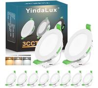 YindaLux Focos LED Interior Techo, 8W 800LM Regulables 2700K 4000K 6500K Downlight LED Techo Empotrable IP44 para Baño Cocina Salon, Corte 75-90mm, AC 220-240V, Pack 10, Blanco