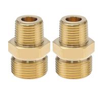 YINETTECH 2 acopladores de latón para lavadora a presión de 3/8 pulgadas NPT macho a M22 14 mm macho adaptador adaptador 4500 PSI rosca externa lavadora a presión conector convertidor de manguera