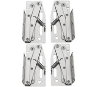 YINETTECH 2 pares de bisagras de tijera de 45 grados, acero chapado en níquel, bisagras de bandeja para organizador de gabinete, cajón, gabinete de baño, color plateado
