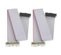 YINETTECH 2 Piezas Cables de Extensión IDC de 20 Pines Conector de Puente de Extensión IDC Cable de Extensión IDC Macho A Hembra Cable Plano de Cinta de Doble Fila de Paso de 2,54 Mm