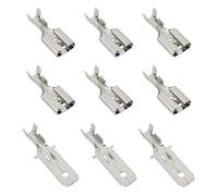 YINETTECH 50 conectores planos de crimpado de 6,35 mm, terminales de pala de 1,0 a 2,5 mm², conectores de crimpado de cable eléctrico adecuados para cables automotrices eléctricos