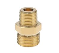 YINETTECH Acoplador de lavadora a presión de latón NPT macho de 3/8 pulgadas a M22 14 mm macho adaptador adaptador 4500 PSI rosca externa lavadora a presión conector convertidor de manguera