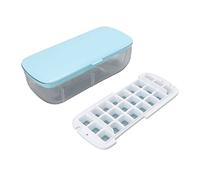 Yinhing Bandeja de Hielo de Silicona de 24 Rejillas con Tapa Congelador Hielo para Cócteles de Whisky Diseño de Fácil Prensa Máquina de de Cocina Azul (BLUE)