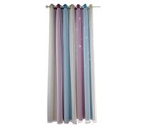 Yinhing Cortinas Opacas con Diseño de Estrellas para Dormitorio de Niñas, Diseño Colorido de Doble Capa, 40 Pulgadas de Ancho X 52 Pulgadas de Largo, Fácil de Instalar, Lavable a Máquina (53