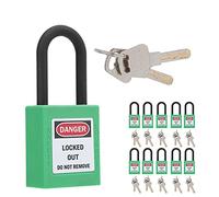 Yinhing Etiquetado de Bloqueo de Candado de Seguridad Dispositivo de Bloqueo Aislado de 38 Mm y 1,5 Pulgadas con Etiquetas de Advertencia y Espacio para Escribir para Fábricas Ind (GREEN)