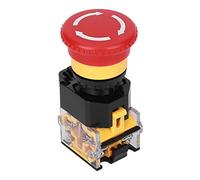 Yinhing Interruptor de Parada de Emergencia de 22 Mm, 440 V, 10 A, Plástico de Ingeniería, Fácil de Encender y Apagar para Uso Industrial, Juego de 3 Piezas