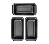 Yinhing Juego de Moldes Antiadherentes para Hornear Pasteles, 3 uds., Pan de Pastel Rectangular de Acero Al Carbono de Primera Calidad, Diseño de Fácil Liberación para Fiestas, Horneado en Casa, 15cm
