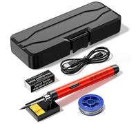 Yinhing Soldador Eléctrico Inteligente USB Portátil con 3 Temperaturas, Batería de Litio Recargable, Puntas Reemplazables para un Uso Conveniente de Reparación y Mantenimiento (Juego de soldador)