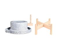 Yinian Tradicional Grain Grinder, Doméstico Vintage Molino Piedra, Spice Grinder, Grinder for Kitchen, con Marco De Madera Raw Grinder, 9.4in Base, Dos Muelas De Piedra(Size:24cm)