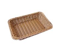 Yinj9562fg Cesta de frutas y verduras Cesta de mimbre imitación ratán tejida a mano, rectangular, for guardar frutas y pan Para uso doméstico(Pequeño)