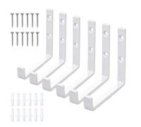 YINKUOSSAA 6 Pcs Perchas Pared, Ganchos para Colgar Ropa de J, Blanco | Colgadores de Pared, Ganchos Metálicos para Garaje, Jardín, Hogar, Dormitorio, Ropa, Batas y Sombreros