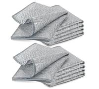 YinQin 10 paños de limpieza de malla metálica de acero inoxidable de doble | Para estufa de cocina, antiarañazos, de secado rápido, 20 x 20 cm, reutilizable, duradera, multiusos, dos capas