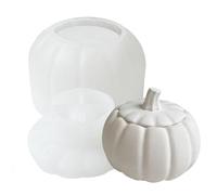 Yiohejy Molde de silicona de calabaza para hormigón, tarro de vela de calabaza 3D con tapa, molde de fondant, vela de aromaterapia, chocolate, caramelos, recipiente