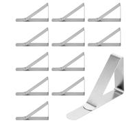YIPFEN 12 Piezas Clips para Sujetar Manteles de Mesa de Acero Inoxidable, Pinzas Metálicas para Mesas Gruesas, Sujeta Manteles para Exterior, para Tableros de Hasta 4,5 cm (4,6 x 7,7 cm)