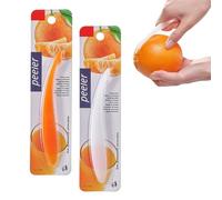 YIPFEN Pelador de Naranjas de 2 Piezas, Pelador Duradero de PP para Cítricos, Fácil de Usar y Respetuoso con la Pulpa (Blanco y Naranja)