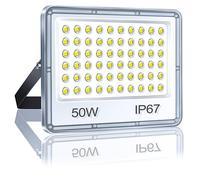 YIQIBRO Foco LED con Sensor de Movimiento 50W, 5000LM 6500K Luz Exterior con Sensor de Movimiento, IP67 Impermeable Focos Exterior, 60 LEDs Luces para Jardin, Terraza, Garaje, Entrada (50W)