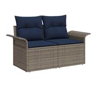 Yisssmeng Juego de 2 sofás de jardín modular de ratán, 141 x 62 x 69 cm | Conjunto modular para terrazas y balcones: elementos de ratán flexibles con marco de acero para espacios abiertos.