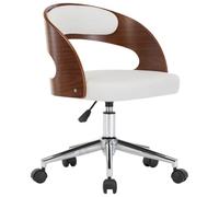 Yisssmeng Silla de comedor giratoria blanca curvada silla de escritorio | Silla giratoria de altura ajustable con respaldo ergonómico y ruedas suaves para comedor y estudio.