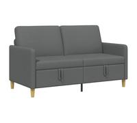 Yisssmeng Sofá de 2 plazas con espacio de almacenamiento, color gris oscuro | Práctico sofá tapizado para salón con asiento plegable, funda extraíble y patas de plástico resistente.