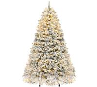 YITAHOME Árbol de Navidad Artificial de 182 cm con Nieve y 250 Luces LED, aprox. 800 puntas, Abeto Realista con Sistema de Plegado y Soporte Metálico, Montaje Rápido para Hogar y Tiendas, 182 x Φ95 cm