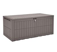 YITAHOME Caja de almacenamiento para exteriores, caja impermeable de 230 galones para herramientas de jardín, cojines de patio y accesorios de piscina, con cerradura, fácil montaje, banco o mesa