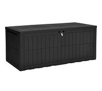 YITAHOME Caja de almacenamiento para exteriores, caja impermeable de 230 galones para herramientas de jardín, cojines de patio y accesorios de piscina, con cerradura, fácil montaje, banco o mesa