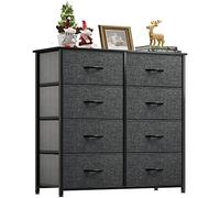 YITAHOME Cajonera de Tela, Cómoda de Tela, Unidad de Almacenamiento de Tela, con 8 cajones Extraíbles, Cómoda de para Sala de Estar, Dormitorio, habitación Infantil, Negro y Gris