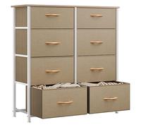YITAHOME Cajonera de Tela, Cómoda de Tela,Unidad de Almacenamiento de Tela, con 8 cajones Extraíbles,con Parte de Mader, Cómoda de para Sala de Estar, Dormitorio, habitación Infantil,Caqui