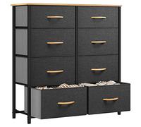 YITAHOME Cajonera de Tela, Cómoda de Tela, Unidad de Almacenamiento de Tela, con 8 cajones Extraíbles, Cómoda de para Sala de Estar, Dormitorio, habitación Infantil, Gris Oscuro