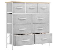 YITAHOME Cajonera de Tela,Cómoda de Tela,Unidad de Almacenamiento de Tela,con 9 cajones Extraíbles,Cómoda de para Sala de Estar,Dormitorio, habitación Infantil, Gris Claro