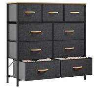 YITAHOME Cajonera de Tela, Cómoda de Tela, Unidad de Almacenamiento de Tela, con 9 cajones Extraíbles, Cómoda de para Sala de Estar, Dormitorio, habitación Infantil, Gris frío