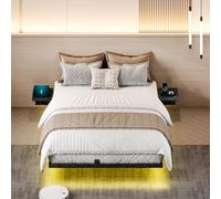 YITAHOME Cama LED con Base de Carga USB-C cabecero sin colchón 140 x 200 cm