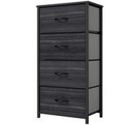 YITAHOME Comoda 4 Cajones,Cajonera de Tela,Sinfonier,Robusta Estructura metálica,Grano de Madera Negra
