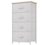 YITAHOME Comoda 4 Cajones,Cajonera de Tela,Sinfonier,Robusta Estructura metálica,Gris Claro
