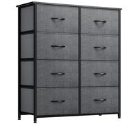 YITAHOME Comoda 8 cajones,Cajonera de Tela,Sinfonier,Robusta Estructura metálica,Negro y Gris