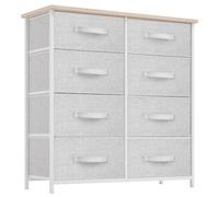 YITAHOME Comoda 8 Cajones,Cajonera de Tela,Sinfonier,Robusta Estructura metálica,para Dormitorio, Salón, Pasillo,Gris Claro