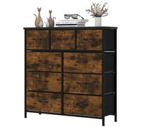 YITAHOME Comoda 9 Cajones,Cajonera de Tela,Sinfonier,Robusta Estructura metálica,para Dormitorio, Salón, Pasillo,marrón rústico