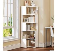 YITAHOME Estantería esquinera de 6 niveles, estantería en forma de L, estantería de pie, estantería de almacenamiento para sala de estar, dormitorio, oficina en casa, sala de estudio, 23.3 pulgadas de