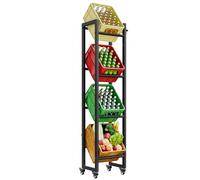YITAHOME Estantería estrecha para cajas de bebidas con 4 ruedas, patas ajustables, abridor, estantería de metal con 4 niveles para cerveza, frutas, verduras, agua, etc