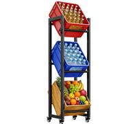 YITAHOME Estantería para Cajas de Bebidas, 3 Cajas, estantería con Ruedas, Alta y Estrecha