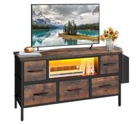 YITAHOME Mueble de TV, Mueble de TV para Sala de Estar con 5 cajones Plegables y estantes, Unidad de Soporte de TV con luz LED RGB, Centro de Entretenimiento para Juegos de TV con Armario para PS5