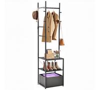 YITAHOME Perchero Industrial con Almacenamiento de Zapatos, Perchero de pie con 1 cajón, Perchero Grande para Pasillo, Sala de Estar