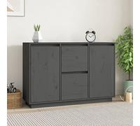 YITHOPI Aparador gris, despensa, armario doméstico, armario multiusos, muebles de habitaciones, para dormitorio, pasillo, salón, cocina, 111 x 34 x 75 cm, madera maciza de pino