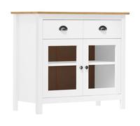 YITHOPI Armario para salón, aparador, muebles de habitación, aparador, color blanco, 90 x 40 x 80 cm, madera maciza de pino