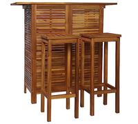 YITHOPI Juego de muebles de jardín, mesa de bar y silla, 3 piezas, madera de acacia maciza