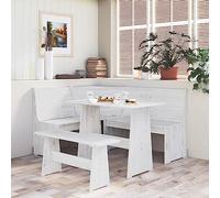 YITHOPI Mesa de comedor, bar, sofá, consola, mesa de salón, mesa con banco, color blanco, madera de pino maciza