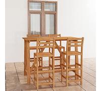 YITHOPI - Salón de jardín (5 piezas, madera maciza, acacia)