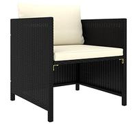 YITHOPI Sofá de jardín de mimbre, muebles de jardín modulares, resistente a la intemperie, para salón, balcón, terraza, piscina, con cojín negro de poliratán