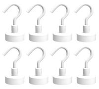 Yitobici Gancho magnético, gran soporte magnético para cocina, imanes muy fuertes con ganchos, 16 mm, 8 ganchos magnéticos, color blanco